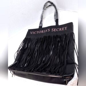 Victoria Secret Black Fringe Bag